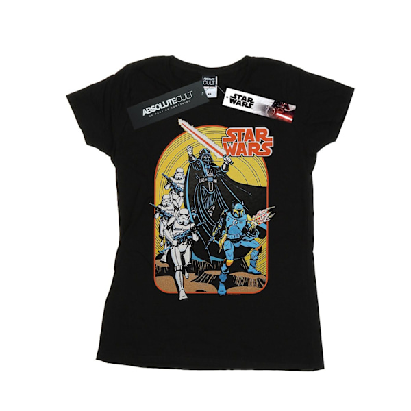 Star Wars Dam/Damer Vintage Comic Scene Bomull T-shirt M Svart Black M
