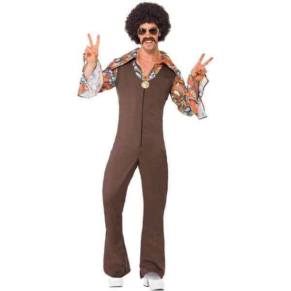 Smiffys Groovy Boogie Kostymset för Män M Brun Brown M