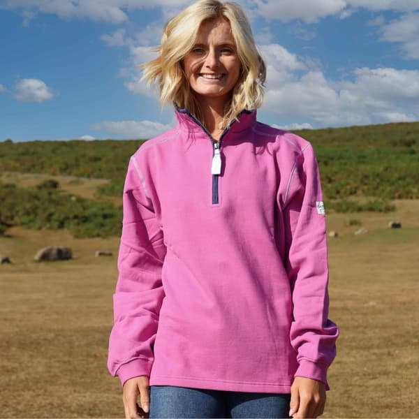 Lazy Jacks Dam/Dam Quarter Zip Sweatshirt XS Hallon Raspberry XS