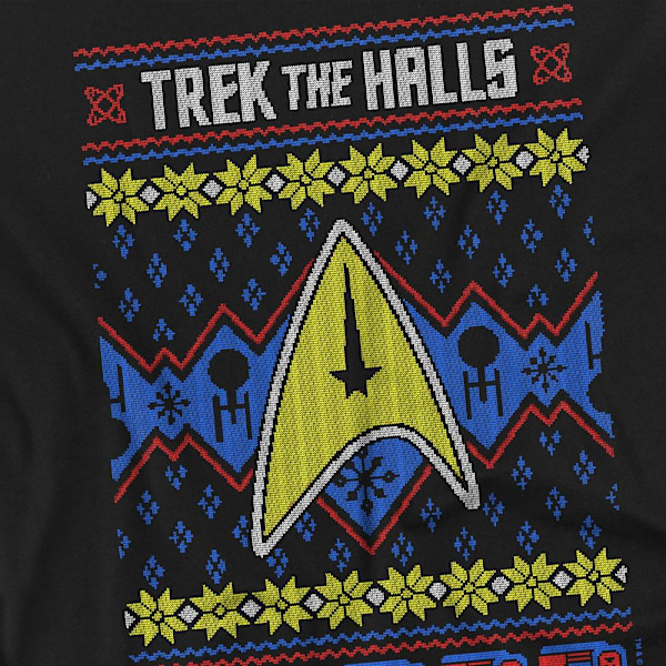 Star Trek Herr Trek the Halls Ful Jultröja T-shirt XXL Svart Black XXL