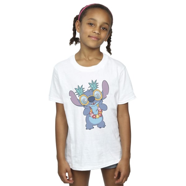 Disney Girls Lilo And Stitch Tropical Fun Bomull T-shirt 12-13 White 12-13 Years