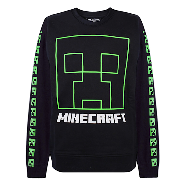 Minecraft Creeper Face Sweatshirt för pojkar 11-12 år Svart Black 11-12 Years