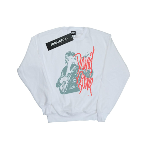 David Bowie Herr Mono Gitarr Sweatshirt S Vit White S