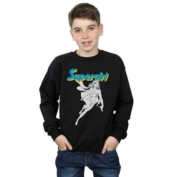 DC Comics Boys Supergirl Mono Action Pose Sweatshirt 5-6 år Black 5-6 Years