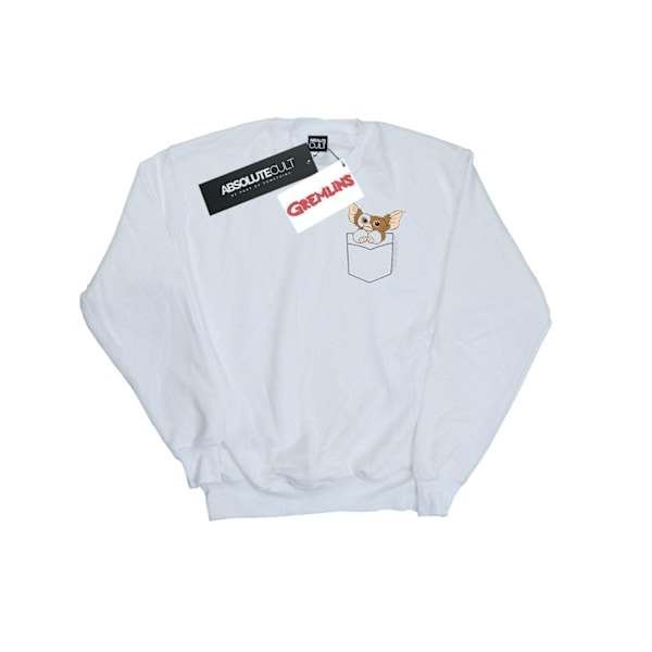 Gremlins Dam/Kvinnor Gizmo Faux Pocket Sweatshirt L Vit White L