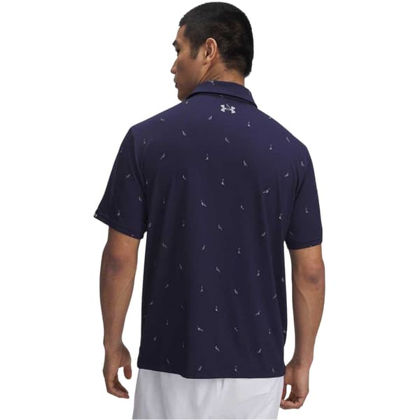 Under Armour Herrar Tryckt Pikétröja S Marinblå Navy S