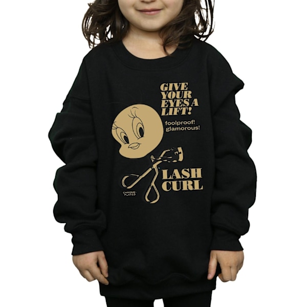 Looney Tunes Girls Tweety Pie Lash Curl Sweatshirt 7-8 år Bl Black 7-8 Years