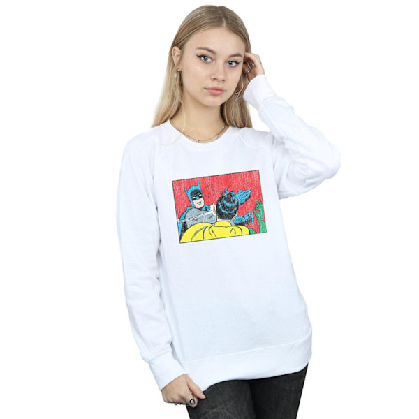 DC Comics Dam/Kvinnor Batman Robin Slap Sweatshirt XL Vit White XL