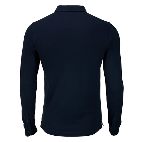 Nimbus Carlington Deluxe långärmad poloskjorta för män 2XL mörkblå Dark Navy 2XL