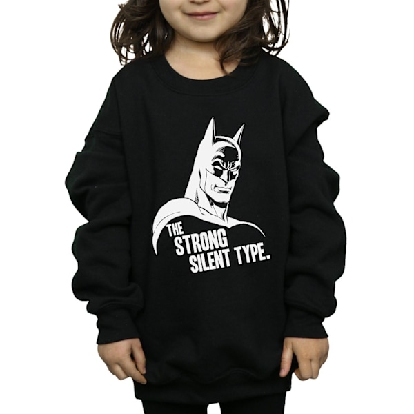 DC Comics Girls Superman Strong Silent Sweatshirt 9-11 år Blå Black 9-11 Years