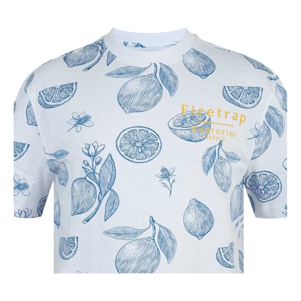 Firetrap Herr Lemon Heltäckande Tryck Oversized T-Shirt M Vit White M
