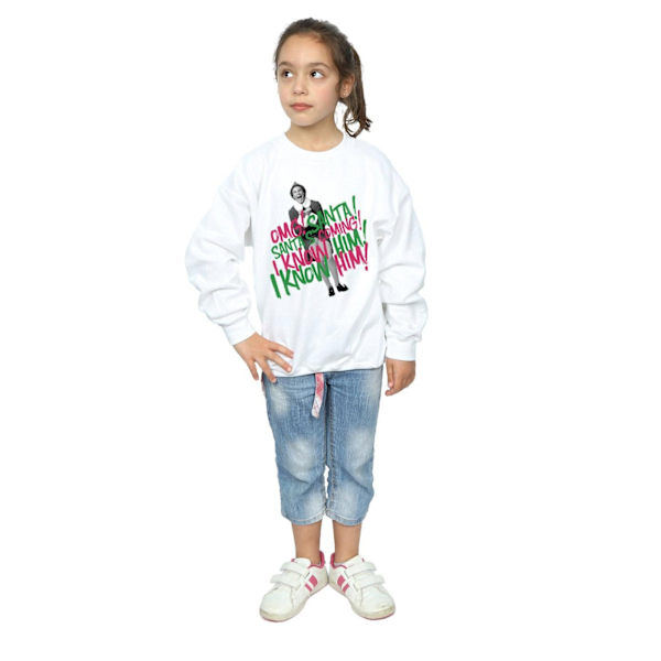 Elf Girls Santa´s Coming Sweatshirt 7-8 år Vit White 7-8 Years