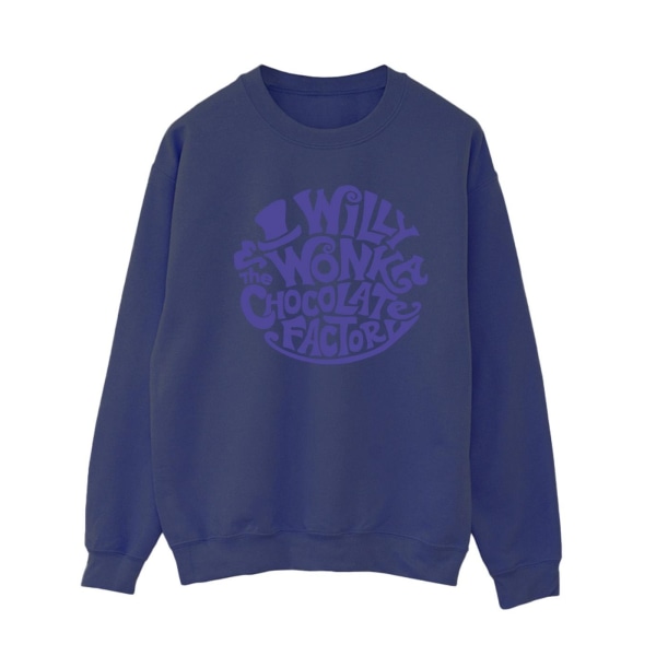Willy Wonka & The Chocolate Factory Dam/Damer Tryckt Logotyp Sweatshirt S Marinblå Navy Blue S