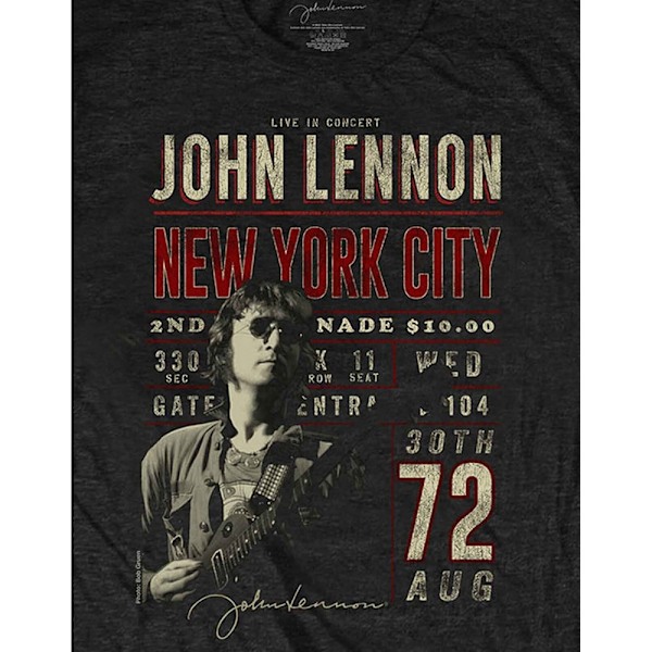 John Lennon Unisex Vuxen NYC 72 Bomull T-shirt XL Svart Black XL