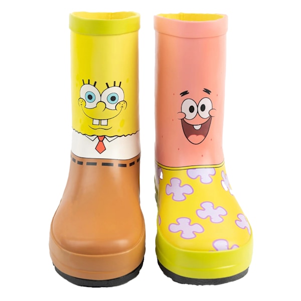 SvampBob Fyrkant Barn/Kids Karaktär Gummistövlar Yellow/Pink/Brown 2 UK