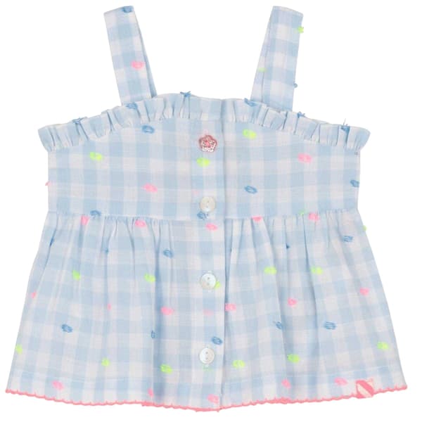 Billieblush Baby Flickrutig Topp & Byxset 9 månader Blå/Vit Blue/White 9 months