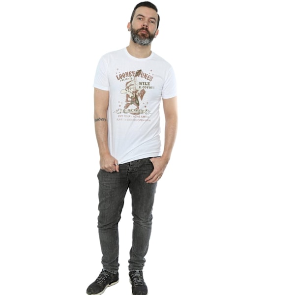 Looney Tunes Herr Wile E Coyote Gitarr Bomull T-shirt M Vit White M