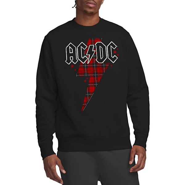 AC/DC Unisex Vuxen Pläd Bolt Sweatshirt XL Svart Black XL