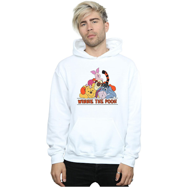 Disney Winnie The Pooh Group Hoodie för män 4XL Vit White 4XL