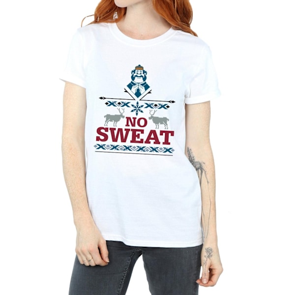 Frozen Dam/Damer No Sweat Oaken Bomull Boyfriend T-Shirt S White S