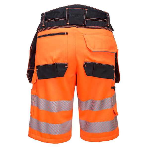 Portwest Herr PW3 Hi-Vis Holster Pocket Shorts 41R Orange/Svart Orange/Black 41R