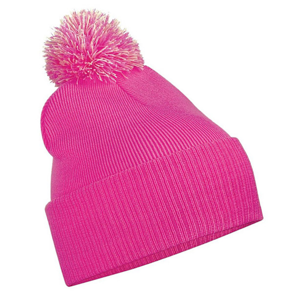 Beechfield Girls Snowstar Duo Extreme Vintermössa One Size Fuchs Fuchsia/Off White One Size