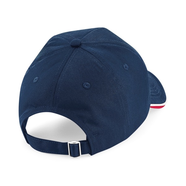 Beechfield Authentic Piped 5 Panel Cap One Size French Navy/Cla French Navy/Classic Red/White One Size