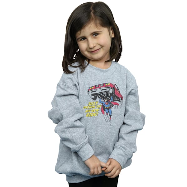 DC Comics Girls Superman New Ride Sweatshirt 7-8 år Sports G Sports Grey 7-8 Years