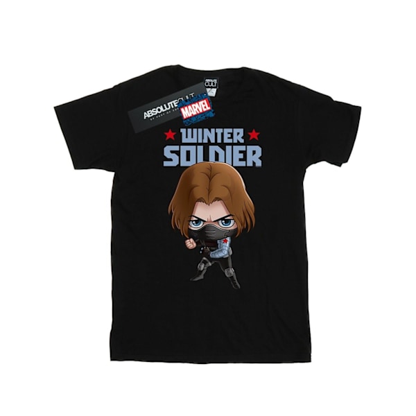 Marvel Girls Winter Soldier Bucky Toon Bomull T-shirt 9-11 år Black 9-11 Years