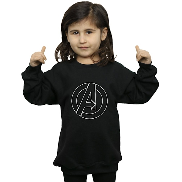 Marvel Girls Avengers Assemble A Logo Outline Sweatshirt 9-11 år Black 9-11 Years