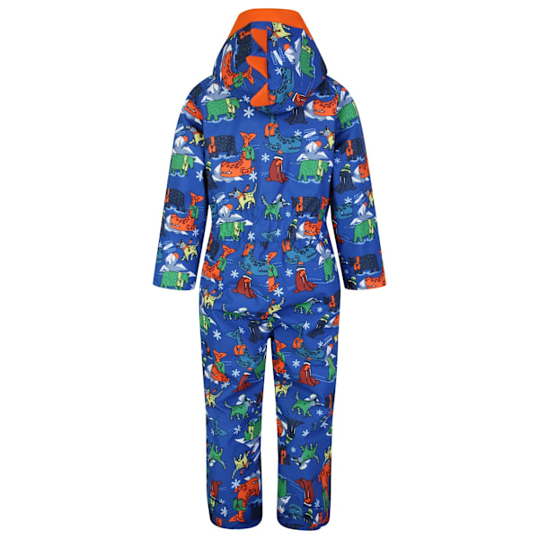 Regatta Barn/Barn Snowplay Arctic Animals Snowsuit 7-8 År Blue 7-8 Years