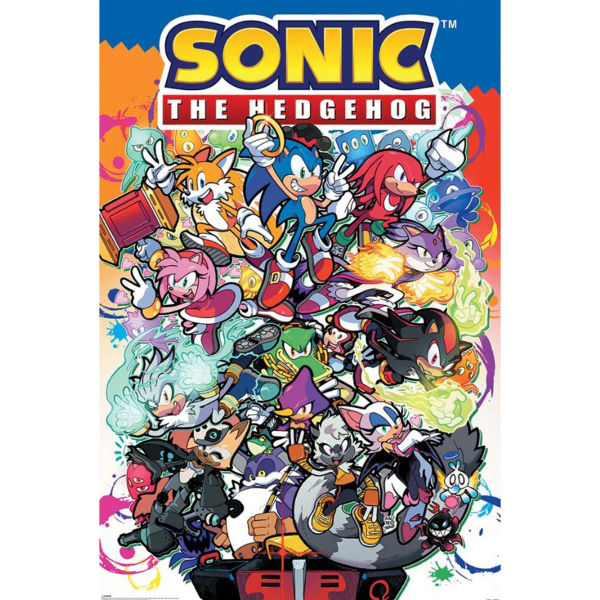 Sonic The Hedgehog Characters Poster 91cm x 61cm Flerfärgad Multicoloured 91cm x 61cm
