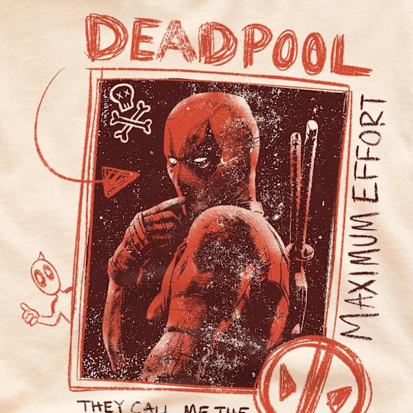 Deadpool & Wolverine Herrarnas Maximum Effort Deadpool T-shirt M Natur Natural M