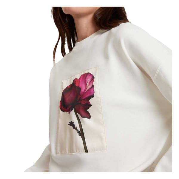 Ted Baker Dam/Dam Floral Appliqué Patch Tröja 14 UK Ivory Ivory 14 UK