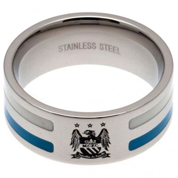 Manchester City FC Färg Stripe Ring Liten Silver/Blå/Vit Silver/Blue/White Small