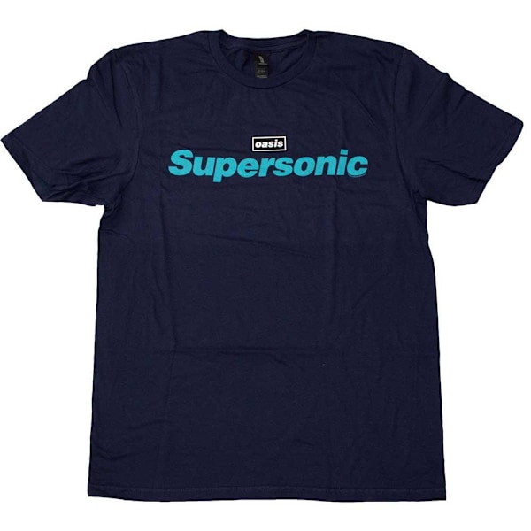 Oasis Unisex Vuxen Supersonic Title Färg T-shirt XXL Marinblå Navy Blue XXL