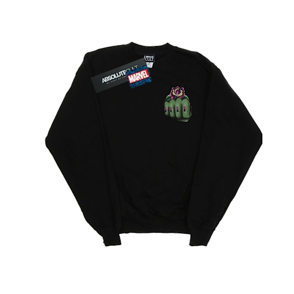 Marvel Herr Hulk Tattoo Fist Bröst Tryck Sweatshirt L Svart Black L