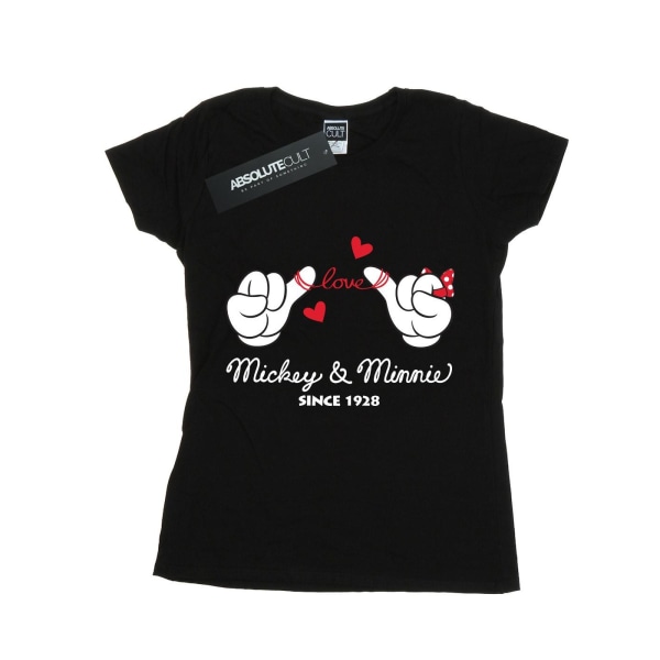 Disney Dam/Dam Musse Pigg Love Hands T-shirt bomull XL Black XL