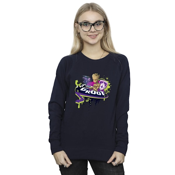 Marvel Dam/Kvinnor Guardians Of The Galaxy Groot Gaming Holo Navy Blue L