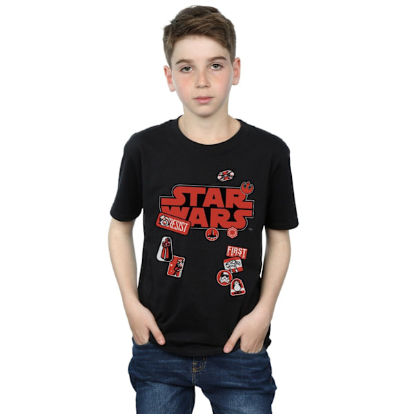 Star Wars Boys The Last Jedi Badges T-shirt 9-11 år Svart Black 9-11 Years