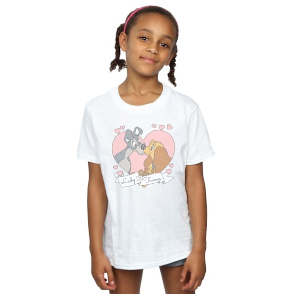 Disney Girls Lady And The Tramp Love Bomull T-shirt 12-13 År White 12-13 Years