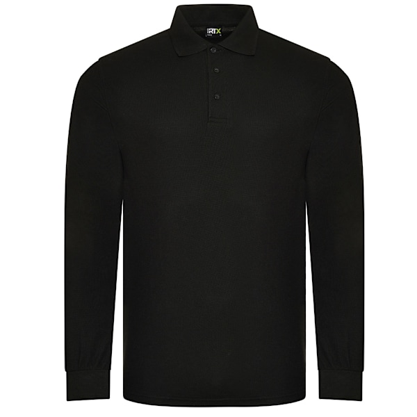 PRO RTX Herr Pro Piqué Långärmad Poloskjorta 4XL Svart Black 4XL