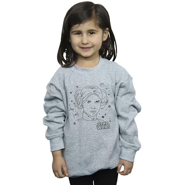 Star Wars Girls Episode IV: A New Hope Leia Christmas Sketch Sw Sports Grey 7-8 Years