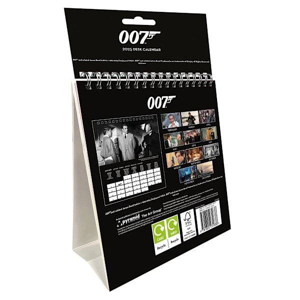 James Bond 2025 Skrivbordskalender En Storlek Svart/Vit/Flerfärgad Black/White/Multicoloured One Size