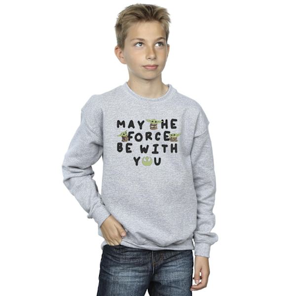 Star Wars Pojkar The Mandalorian Grogu Må Kraften Vara Med Dig Sports Grey 3-4 Years