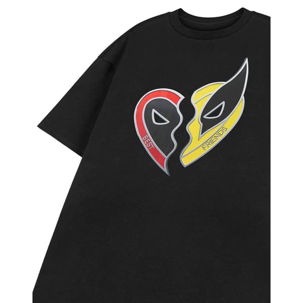 Deadpool & Wolverine Herr T-shirt med Korta Ärmar M Svart Black M