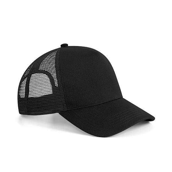 Beechfield Microknit Snapback Trucker Cap En Storlek Svart Black One Size