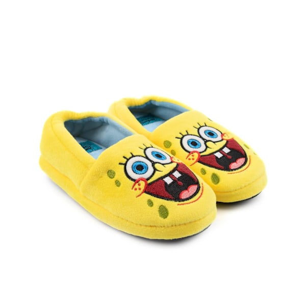 SpongeBob SquarePants Barnens/Barn Ansikte Tofflor 2 UK Gul/ Yellow/Blue 2 UK