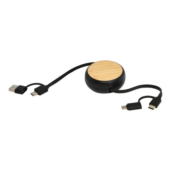 Chechia Återvunnen Plast 5-i-1 Infällbar Anslutningskabel One Solid Black One Size