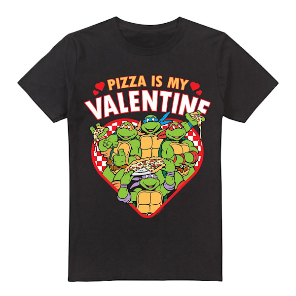 Teenage Mutant Ninja Turtles Herr Pizza Is My Valentine T-Shirt Black 4XL